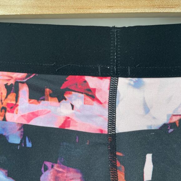 Nike Pro Girls Floral Print Compression Tights Hyper Crimson Size Medium - Picture 7 of 11